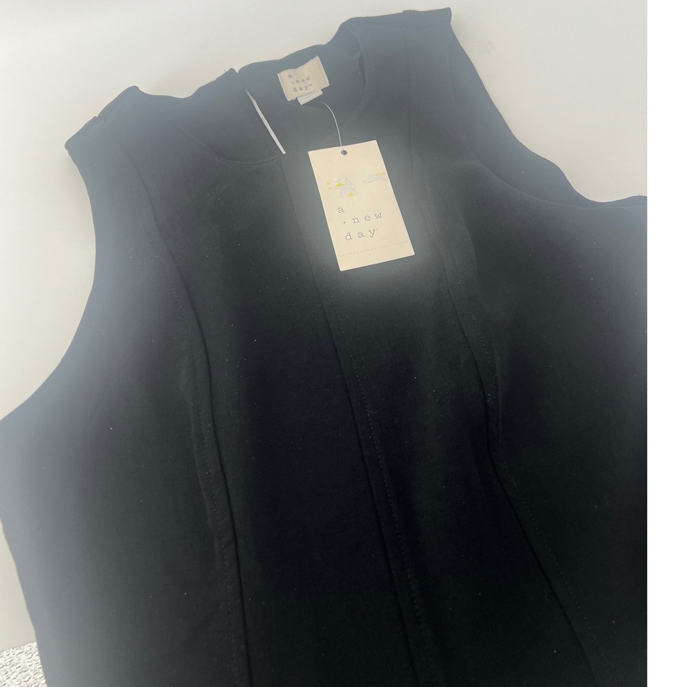 Preppy Glam Chic A New Day Women Black Sleeveless Shift Mini Dress Size 2
